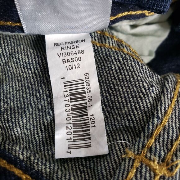 Old Navy Boys Jeans Regular Size 12 Slim Straight Adjustable Waist Dark Blue Was - Picture 10 of 10